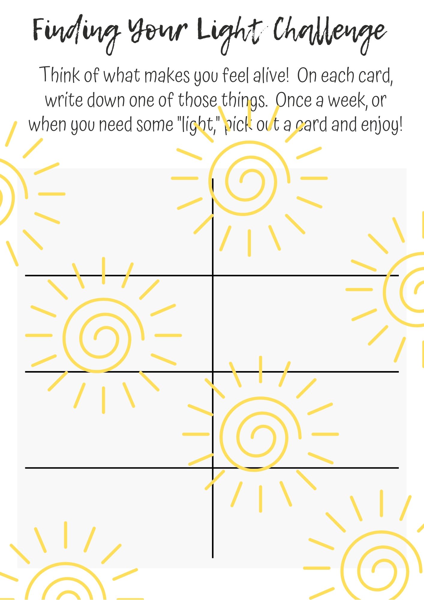 Finding Your Light Part 3: A Challenge – Teacher-Life-Coach